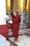 Monk Reading Newspaper